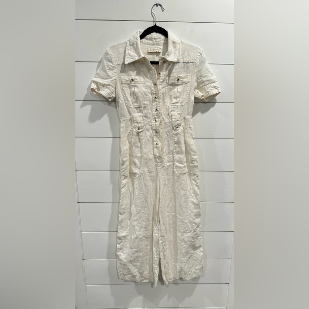 Zimmermann white linen utility jumpsuit